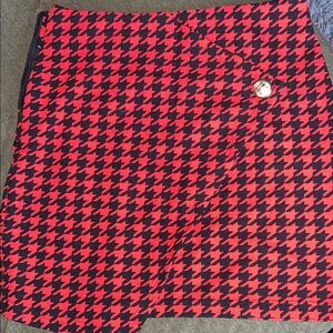SHEIN Red and Black Houndstooth Mini Skirt